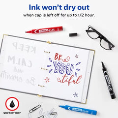 Avery&reg; Marks A Lot&reg; Permanent Markers, Regular Desk-Style Size, Chisel Tip, 4 Assorted Markers (07905)