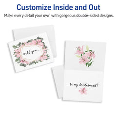 Avery&reg; Note Cards with Envelopes, 4-1/4" x 5-1/2", Matte White, Inkjet Printer Compatible, 60 Total (08315)