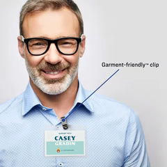 Avery&reg; Name Badges with Clips, 3" x 4", Clear Name Tag Holders with White Inserts, 40 Clip Style Name Badges (5384)