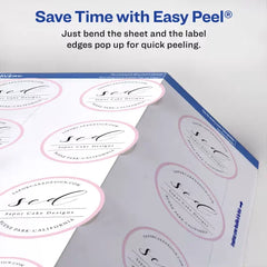 Avery&reg; Round Labels with Sure Feed&reg; Technology, Glossy White, 2" Diameter, Permanent, Laser/Inkjet, 120 Total (22807)