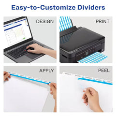 Avery&reg; Print & Apply Clear Label Sheet Refills, Index Maker&reg; Easy Apply&trade; Labels, 5-Tab, 3 Sheets (11225)