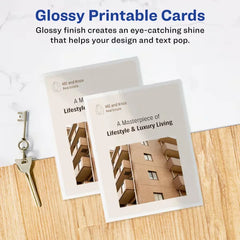 Avery&reg; Postcards, 4-1/4 x 5-1/2", Glossy White, 100 Blank Postcards for Laser and  Inkjet Printers (8383)