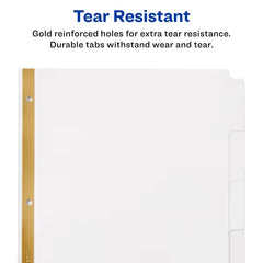 Avery&reg; Big Tab&trade; Write & Erase Dividers for 3 Ring Binders, 5-Tab Set, 1 Binder Divider Set (23075)