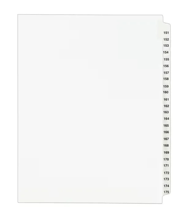 Avery&reg; Standard Collated Legal Dividers Avery Style, Letter Size, 151-175 Tab Set (1336)