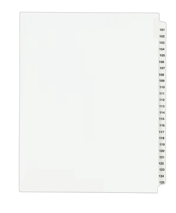 Avery&reg; Standard Collated Legal Dividers Avery Style, Letter Size, 101-125 Tab Set (1334)