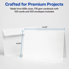 Avery&reg; Note Cards with Envelopes, 4-1/4" x 5-1/2", Textured White, Inkjet Printer Compatible (2 Packs of 5813)