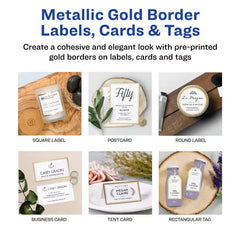 Avery&reg; Invitation Cards with Metallic Gold Borders, 5" x 7" Printable Cards, 30 Flat Cards, 30 Envelopes (3325)