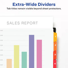 Avery&reg; Ready Index&reg; Extra-Wide Dividers, 8 Tab Sets, Multicolor Tabs, Works Great with Sheet Protectors (11163)