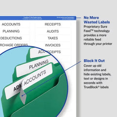 Avery&reg; File Folder Labels with TrueBlock&reg; Technology, Permanent Adhesive, 2/3" x 3-7/16", Laser/Inkjet, 150 Labels (08593)