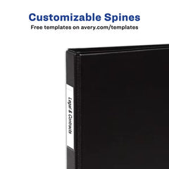 1" Legal-Size Durable 3 Ring Binders, Round Rings, 8-1/2" x 14", 175-Sheet Capacity, Black, 2 Pack (17709)