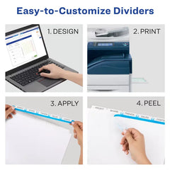 Avery&reg; Print & Apply Clear Label Dividers, Index Maker&reg; Easy Peel&reg; Printable Labels for Copiers, 5 White Tabs, 5 Sets (11421)