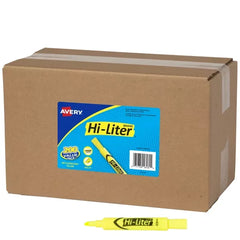 Avery(R) Hi-Liter(R) Value Pack Desk-Style Highlighters, Smear Safe Ink, 200 Fluorescent Yellow Highlighters (24130)