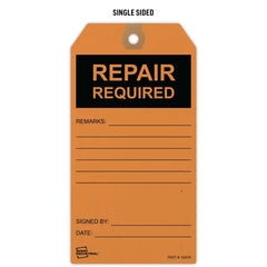 Pack of Tags, Repair Tags, Preprinted Repair Required Hang Tags, Pre-Strung Card Stock, 25ct, 3" x 5-3/4" (62430)