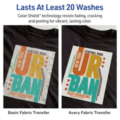 Avery&reg; Fabric Transfers for Dark Fabrics, 8-1/2" x 11", Inkjet Printer Compatible, 5 Matte Sheets (3279)