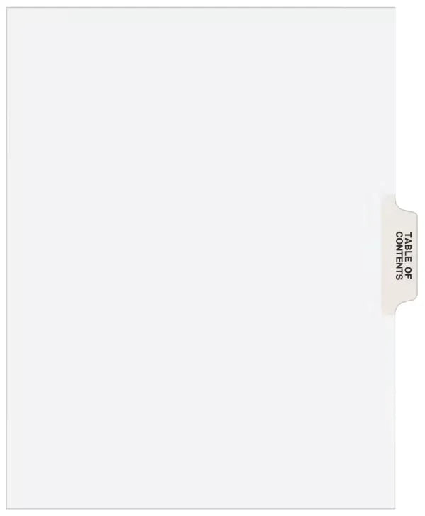 Avery&reg; Individual Legal Dividers Avery Style, Letter Size, Table of Contents (11910)