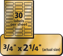 Avery&reg; Foil Mailing Labels, Gold, 3/4" x 2-1/4", 300 Labels (8987)