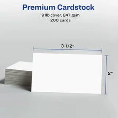 Avery&reg; Clean Edge&reg; Printable Business Cards with Sure Feed Technology, 2" x 3-1/2", White, 200 Blank Cards (05871)