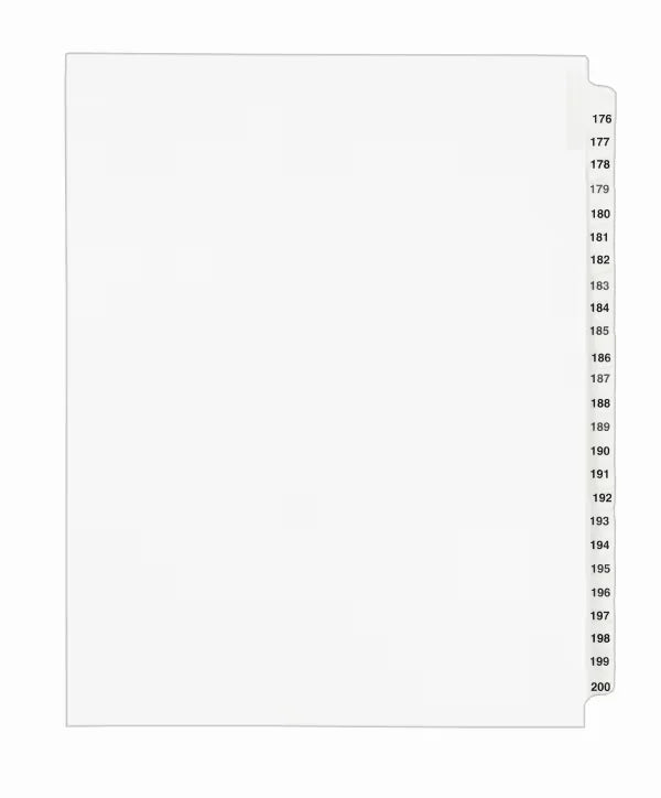 Avery&reg; Standard Collated Legal Dividers Avery Style, Letter Size, 176-200 Tab Set (1337)