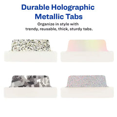 Avery&reg; Ultra Tabs&reg; Luxe Collection Margin Tabs, 2-1/2" x 1", Assorted Holographic Trio Designs, 16 Tabs (74179)