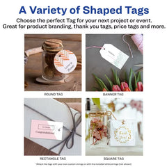 Avery&reg; Rectangle Tags with Sure Feed&reg; Technology, 2" x 3-1/2", Matte White, 80 Tags with Strings, Print-to-the-Edge, Laser/Inkjet Printable Tags (80514)