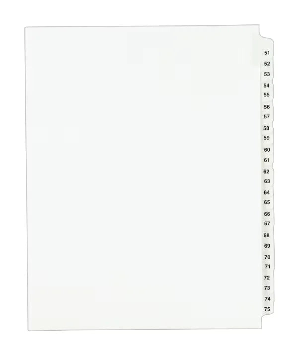 Avery&reg; Standard Collated Legal Dividers Avery Style, Letter Size, 51-75 Tab Set (1332)
