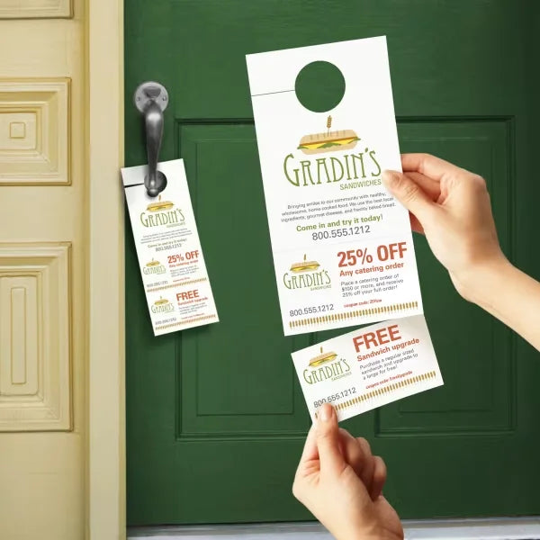 Avery&reg; Door Hangers with Tear-Away Cards, 4-1/4" x 11", Matte White, 80 Blank Door Hangers (16150)