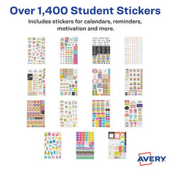 Avery&reg; Student Planner Stickers Variety Pack, 30 Sticker Sheets, 1,452 Stickers Total (6784)
