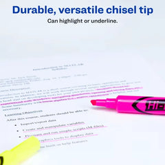 Avery(R) Hi-Liter(R), Pink and Yellow Highlighters, Desk Style, Chisel Tip, 24 Total (98189)