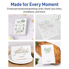 Avery&reg; Note Cards with Envelopes, 4-1/4" x 5-1/2", Textured White, Inkjet Printer Compatible (2 Packs of 5813)