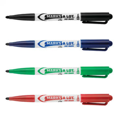 Avery(R) Marks A Lot(R) Pen-Style Dry Erase Markers, Bullet Tip, Assorted Colors, 4 Markers (24459)