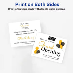 Avery&reg; Postcards with Sure Feed&reg; Technology, 4" x 6", White, 100 Blank Postcards for Laser Printers (5389)