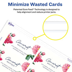 Avery&reg; Clean Edge&reg; Business Cards with Sure Feed Technology, 2" x 3-1/2", White, 120 Blank Cards (28877)