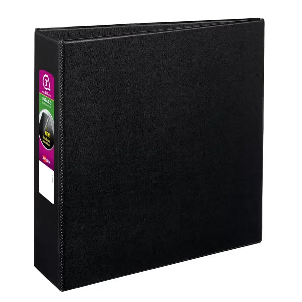 Avery&reg; Durable Binder, 3" Slant Rings, 600-Sheet Capacity, DuraHinge&trade;, Black (27650)