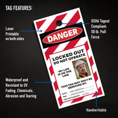 Avery&reg; UltraDuty&trade; Printable Plastic Hang Tags, 5-1/2" x 2-53/64", White Blank Tags, 50lb Pull-Strength, 60ct (62400)