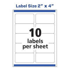 Avery&reg; Repositionable Shipping Labels, Sure Feed&trade; Technology, Repositionable Adhesive, 2" x 4", 250 Labels (58163)