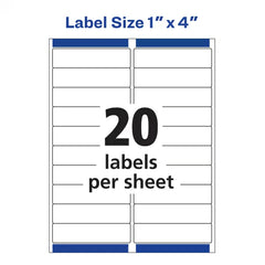 Avery&reg; Matte Clear Address Labels, Sure Feed&trade; Technology, Inkjet, 1" x 4", 200 Labels (18661)