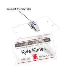 Avery&reg; Self-Laminating Name Badges with Clips, 2-1/4" x 3-1/2", White Printable Inserts, 30 Clip Style Badges (5362)