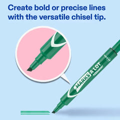 Avery&reg; Marks A Lot&reg; Permanent Markers, Large Desk-Style Size, Chisel Tip, 36 Green Markers Total (98241)