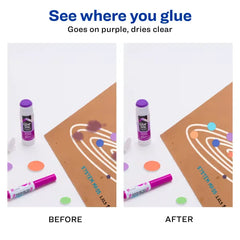 Avery(R) Glue Stic(TM), Disappearing Purple Glue Sticks, Washable, 1.27oz, 6 Total (98071)