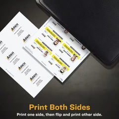 Durable ID Cards, 2.125" x 3.375", Laser Printable Both Sides, Blank White, 80 Total (61610)