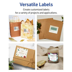 Avery&reg; Rectangle Labels with Sure Feed&reg; Technology, 3" x 3-3/4", Pearlized Ivory, Laser & Inkjet Printer Compatible, 48 Labels Total (22823)