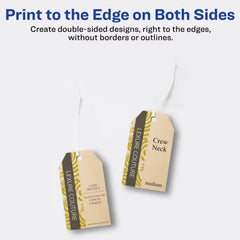 Avery&reg;  Kraft Brown Banner Tags with Sure Feed&reg;  Technology, 2" x 3.5", Laser/Inkjet, 64 Tags with Strings (80516)