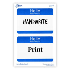 Avery&reg; Hello My Name Is Adhesive Name Badge Labels, Blue Border, 100 Removable Name Badges (05141)