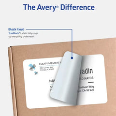 Avery&reg; TrueBlock&reg; Half-Sheet Shipping Labels, 5-1/2" x 8-1/2", White, 50 Blank Mailing Labels (8126)