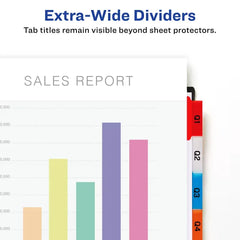 Avery&reg; Extra-Wide Big Tab&trade; Insertable Tab Dividers, 8-Tab, Multicolor Tabs, Works With Sheet Protectors, 6 Sets (21211)