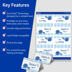Avery&reg; Print-to-the-Edge Tent Cards with Sure Feed&reg; Technology, 2" x 3-1/2", White, 2-Pack, 320 Place Cards Total (5812)