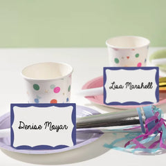 Avery&reg; Name Badge Labels, 2-1/3" x 3-3/8", Blue Border, Laser & Inkjet Printable, 100 Removable Name Badges (05144)