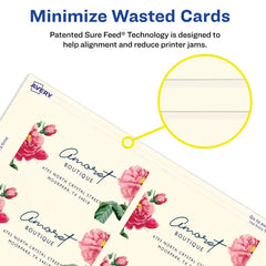Avery&reg; Clean Edge&reg; Business Cards with Sure Feed Technology, 2" x 3-1/2", Ivory, 200 Blank Cards (08876)