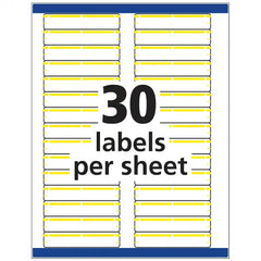 TrueBlock® File Folder Labels, 2/3” x 3-7/16”, 1,500 Printable Labels, Permanent Adhesive, White/Yellow (5966)