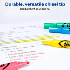 Avery(R) Hi-Liter(R) Desk-Style Highlighters, SmearSafe(R), Chisel Tip, 4 Assorted Color Highlighters (17752)